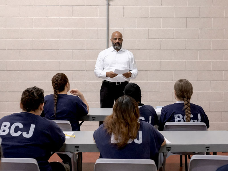 Berks County Jail, Charles is facilitating with an all women’s group.